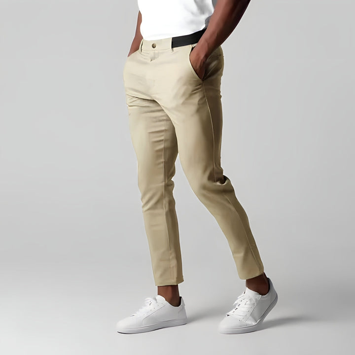 Men's slim-fit stretch cotton chino trousers for autumn