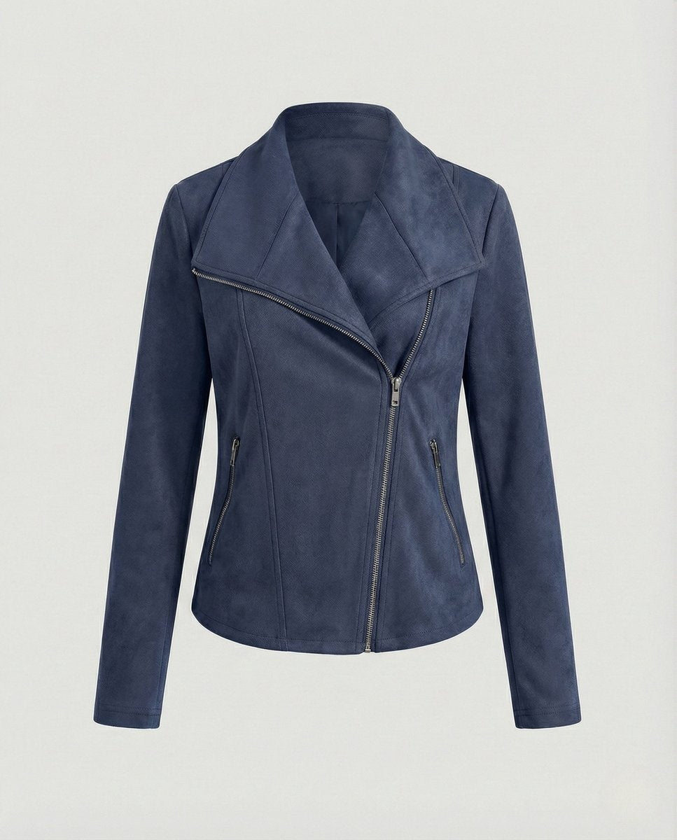 Veste perfecto femme en suédine pour la mi-saison, automne