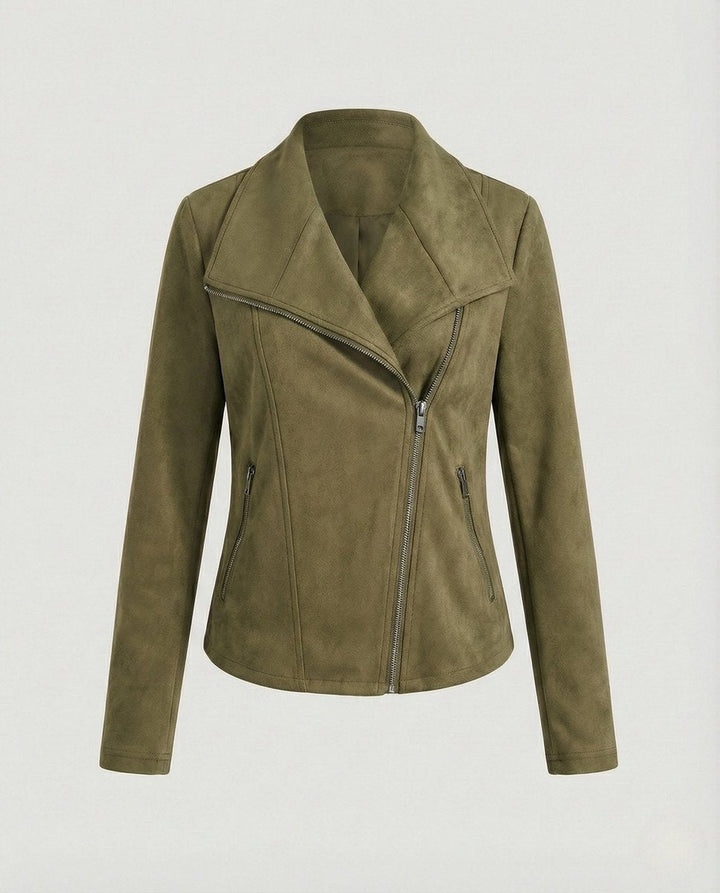 Veste perfecto femme en suédine pour la mi-saison, automne
