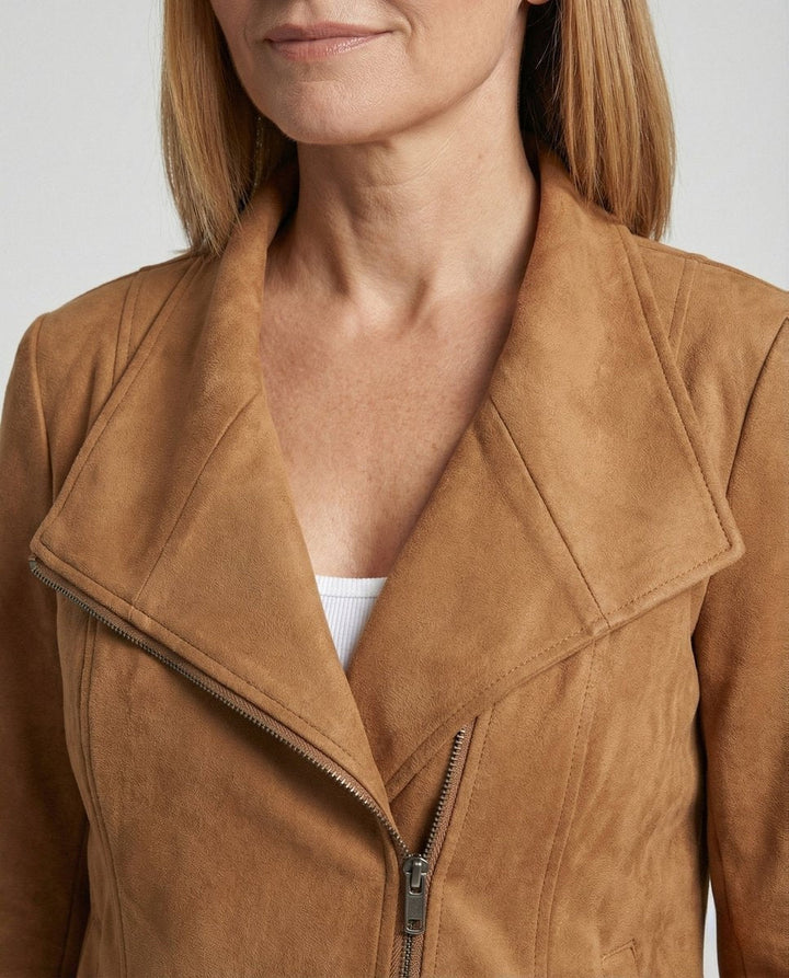 Veste perfecto femme en suédine pour la mi-saison, automne