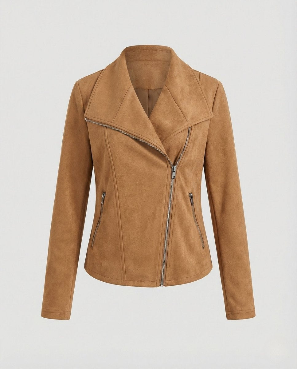 Veste perfecto femme en suédine pour la mi-saison, automne