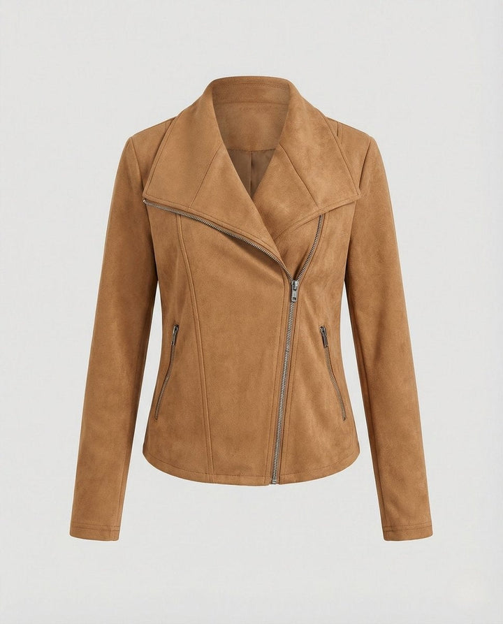Veste perfecto femme en suédine pour la mi-saison, automne