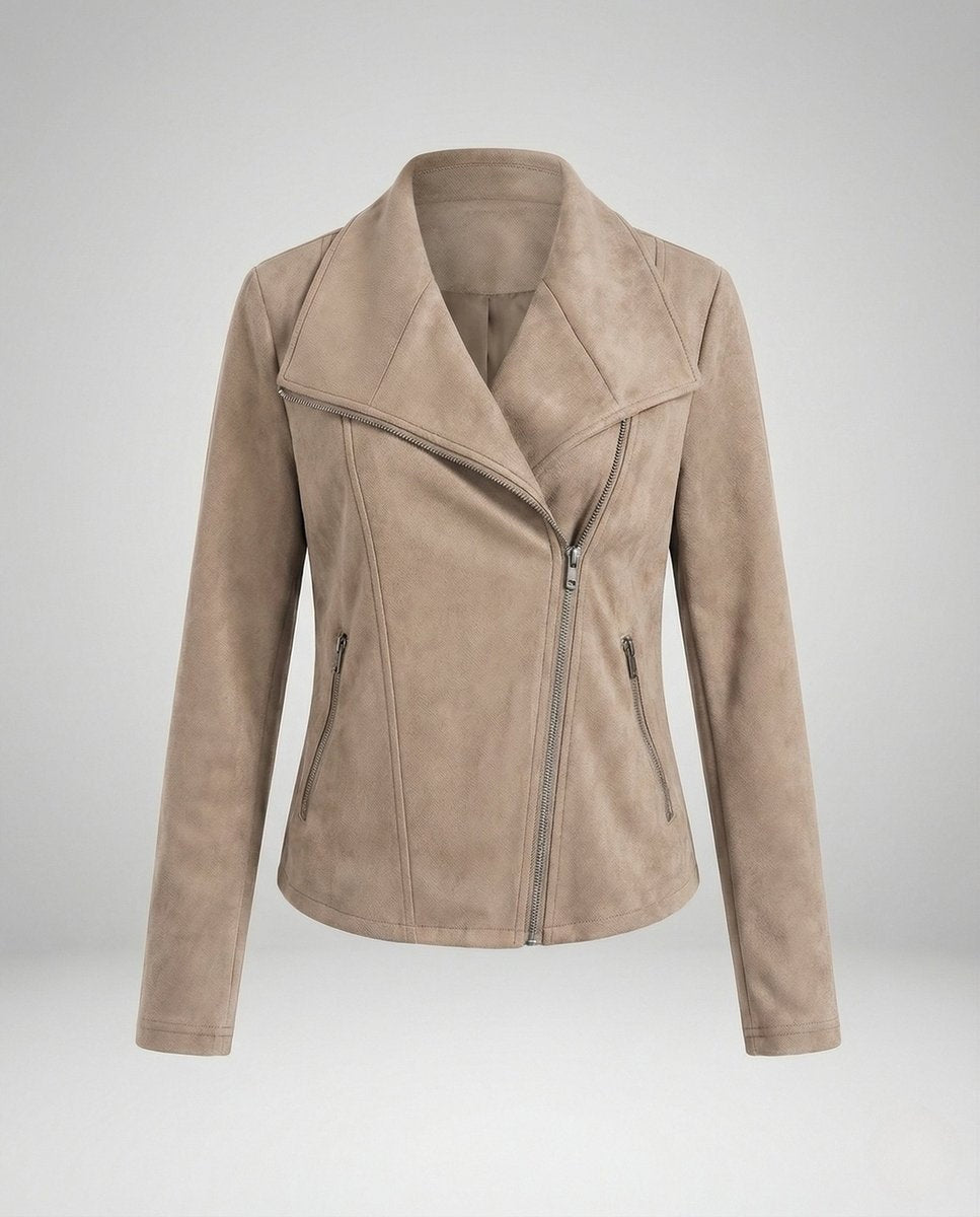 Veste perfecto femme en suédine pour la mi-saison, automne