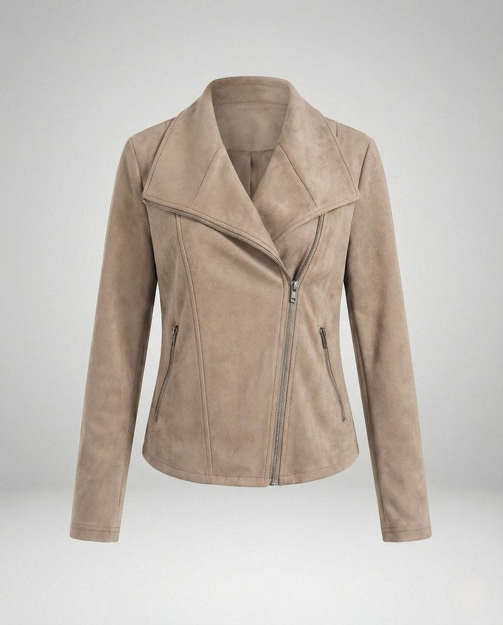 Veste perfecto femme en suédine pour la mi-saison, automne