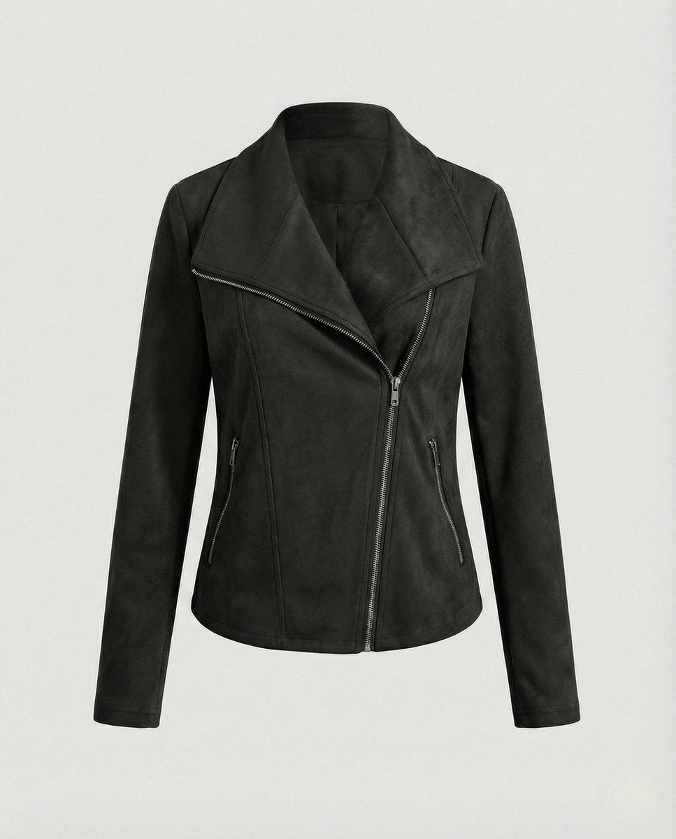 Veste perfecto femme en suédine pour la mi-saison, automne
