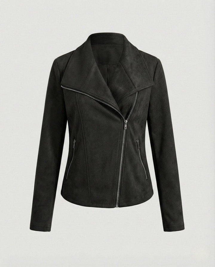 Veste perfecto femme en suédine pour la mi-saison, automne