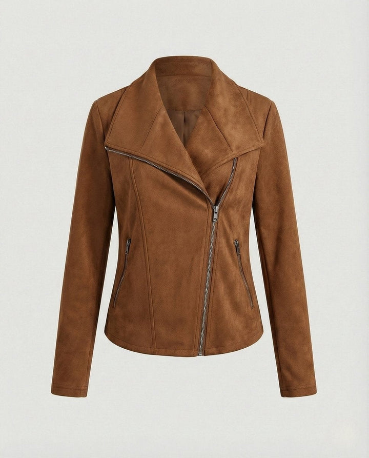Veste perfecto femme en suédine pour la mi-saison, automne