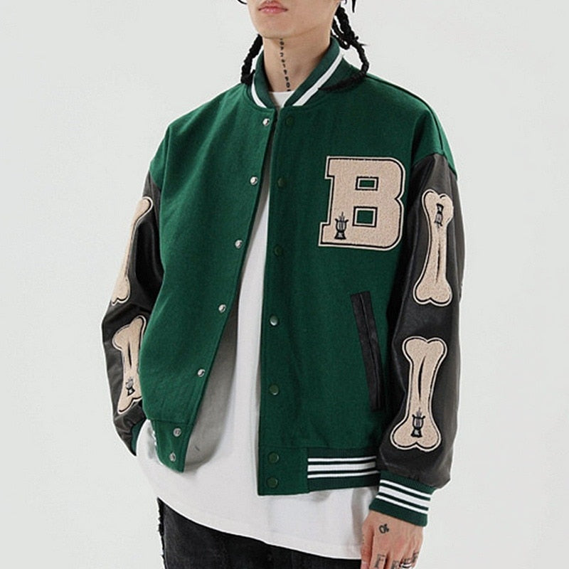 Veste baseball varsity pour femme en polaire avec similicuir, pour l’automne