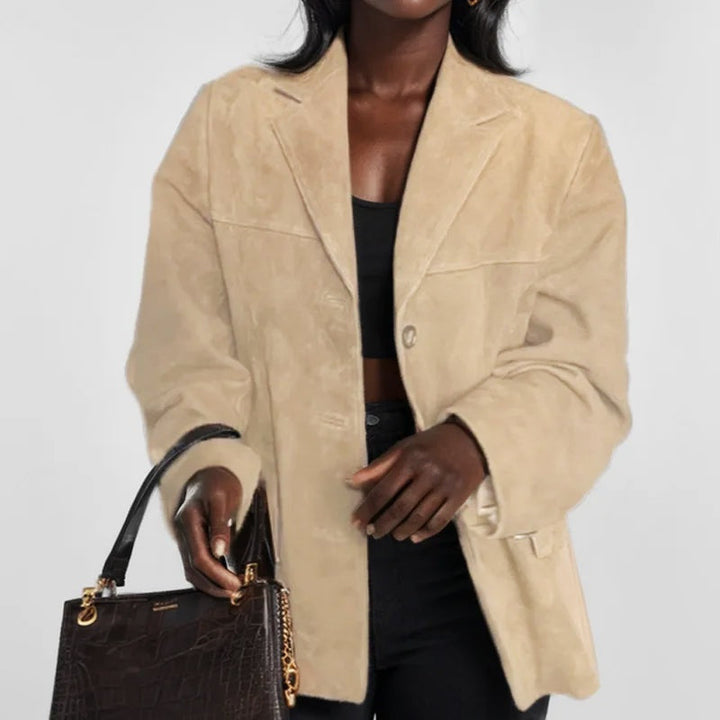Veste-chemise femme en suédine, coupe ample, pour l’automne et la mi-saison