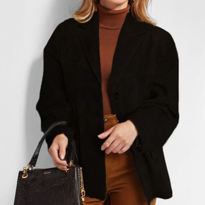 Veste-chemise femme en suédine, coupe ample, pour l’automne et la mi-saison