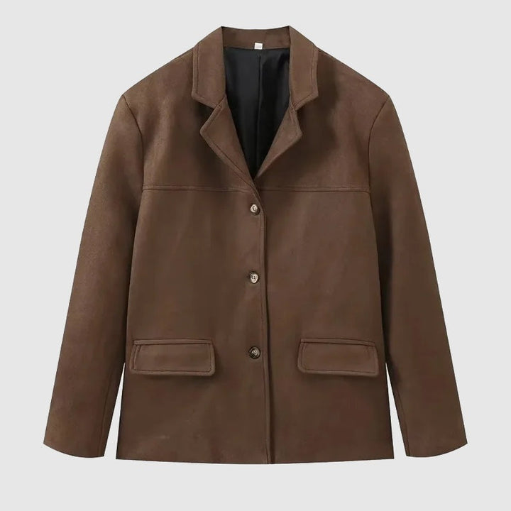 Veste-chemise femme en suédine, coupe ample, pour l’automne et la mi-saison