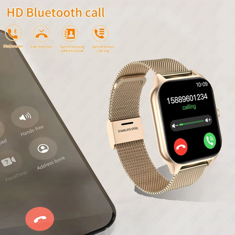 LuxeTime | Elegant Smartwatch for Women with Activity Tracker, Heart Rate Monitor, and Chic Design.