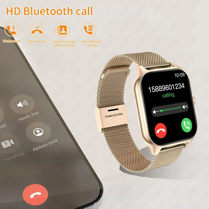 LuxeTime | Elegant Smartwatch for Women with Activity Tracker, Heart Rate Monitor, and Chic Design.