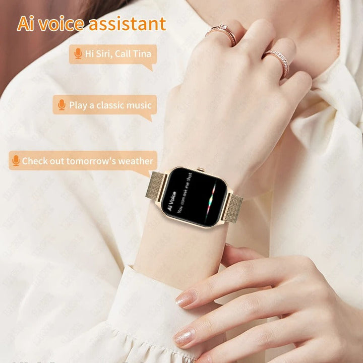 LuxeTime | Elegant Smartwatch for Women with Activity Tracker, Heart Rate Monitor, and Chic Design.