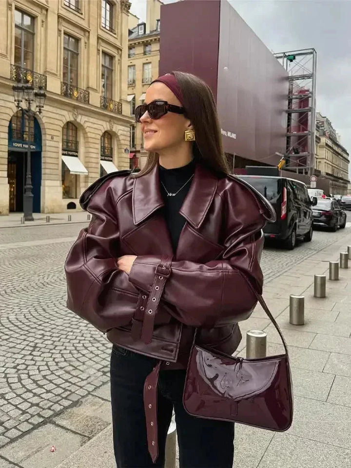 Manteau court pour femme style trench avec ceinture élégant pour l’automne et la mi-saison