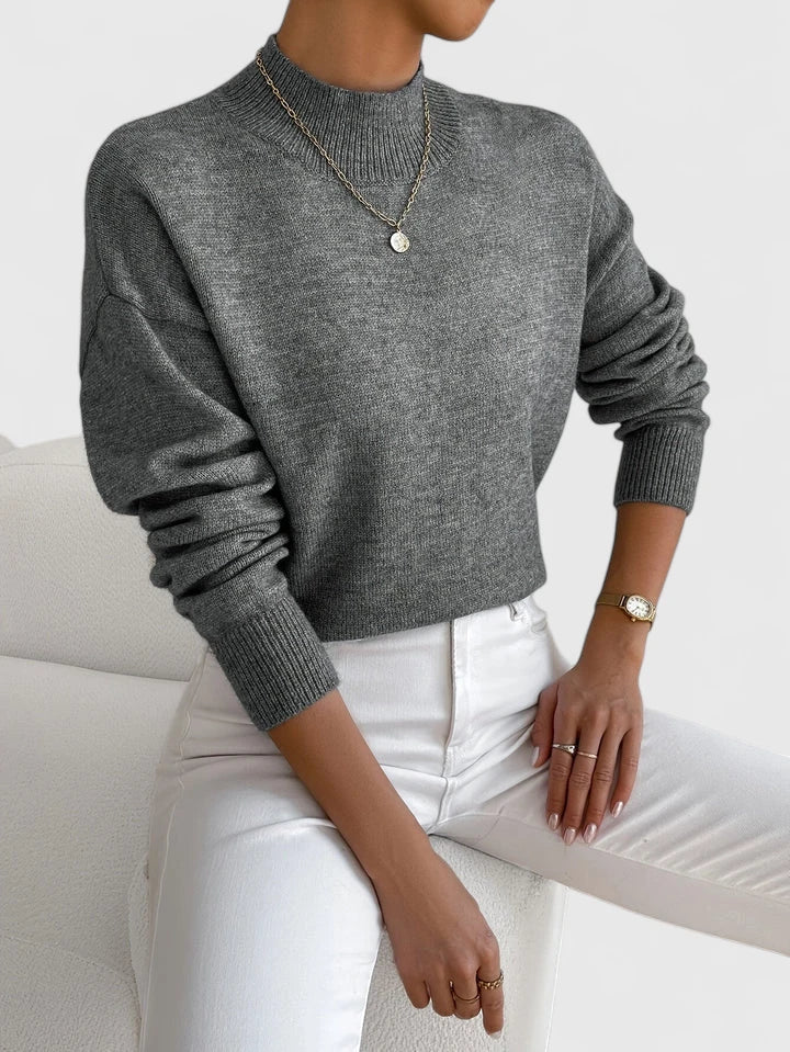 Pull en laine pour femme à col roulé, élégant, pour l’automne