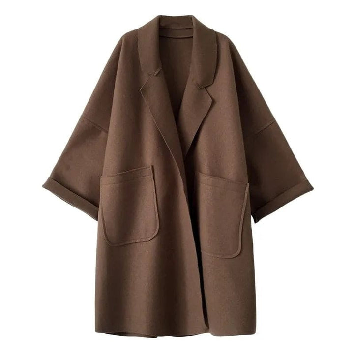 Manteau long oversize pour femme en laine, automne-hiver et mi-saison