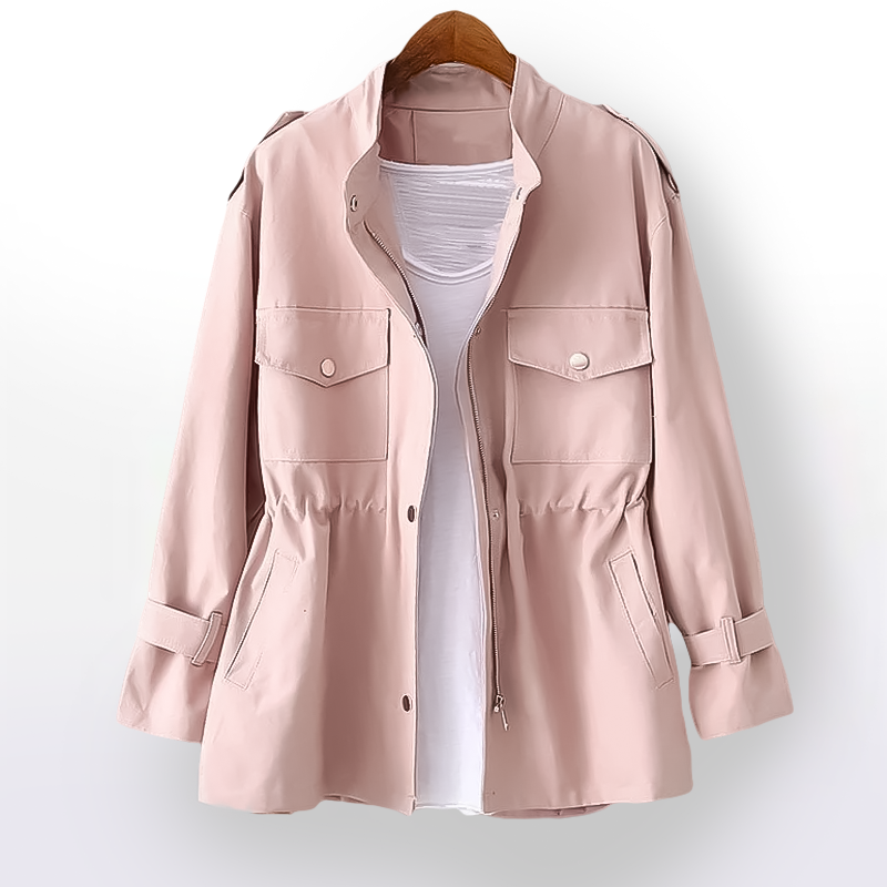 Veste militaire femme en coton, courte et cintrée, pour l’automne