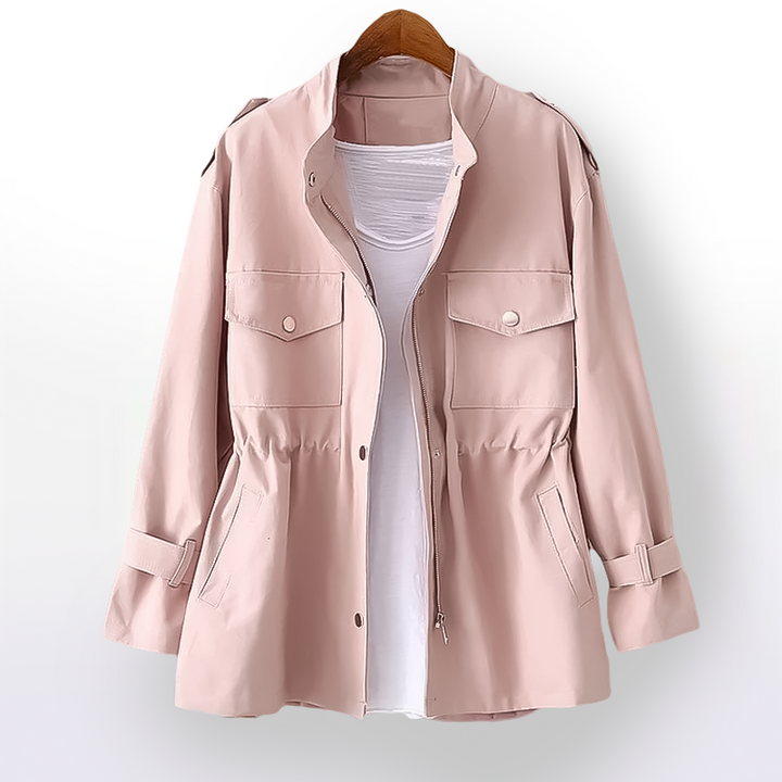 Veste militaire femme en coton, courte et cintrée, pour l’automne