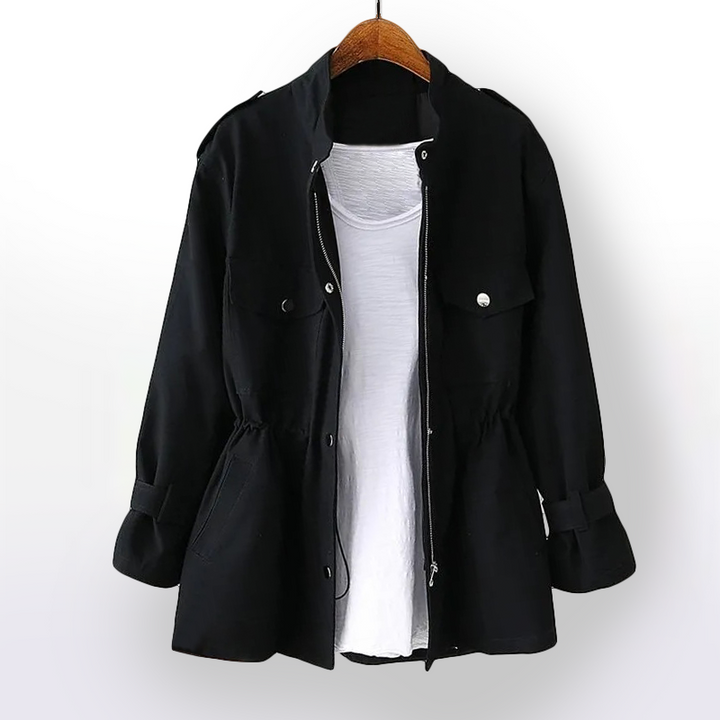 Veste militaire femme en coton, courte et cintrée, pour l’automne