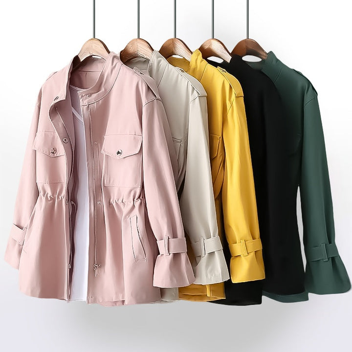 Veste militaire femme en coton, courte et cintrée, pour l’automne