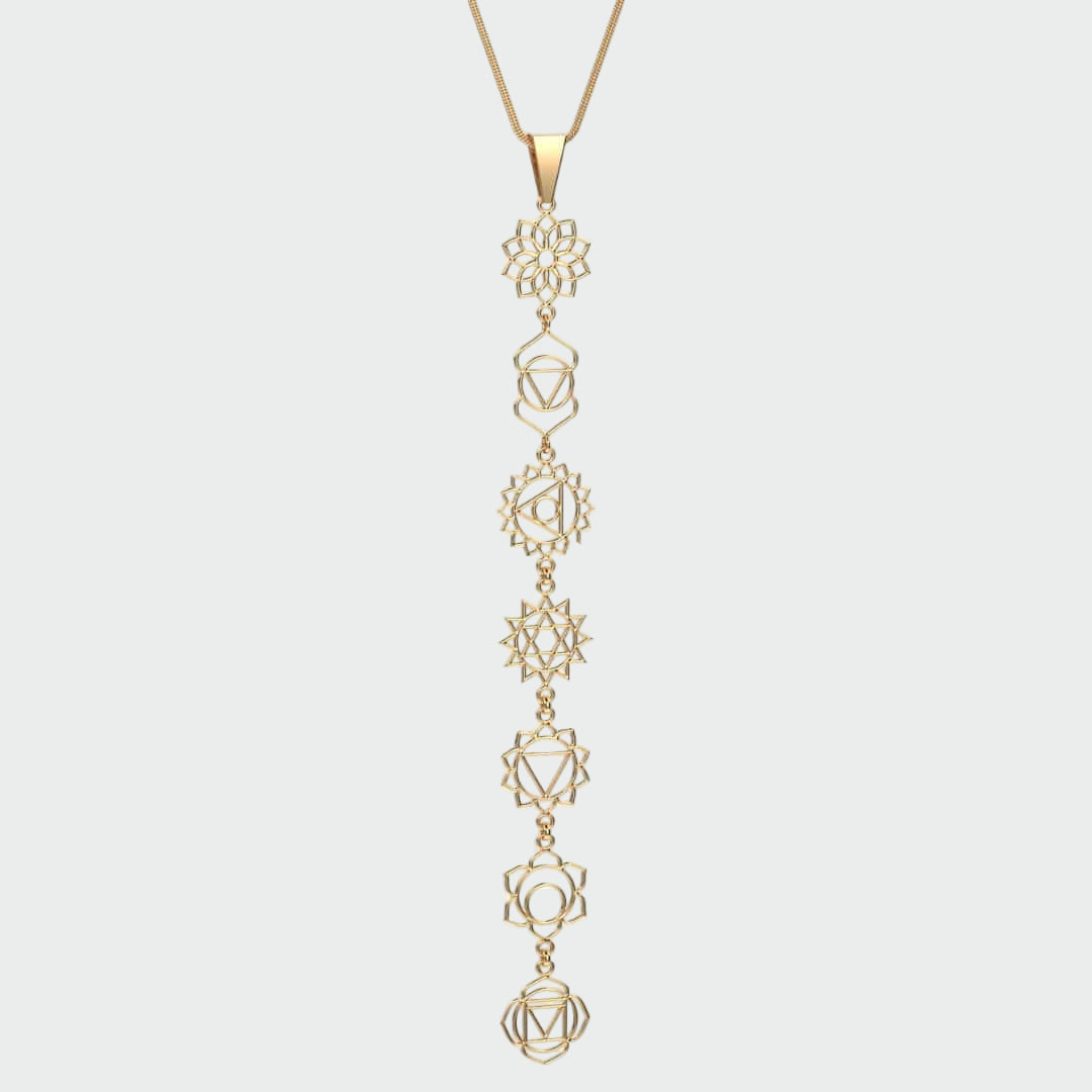 Collier femme avec chakras en acier chirurgical, pendentif d’automne