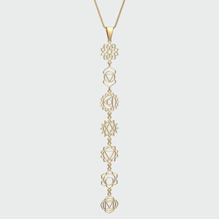 Collier femme avec chakras en acier chirurgical, pendentif d’automne
