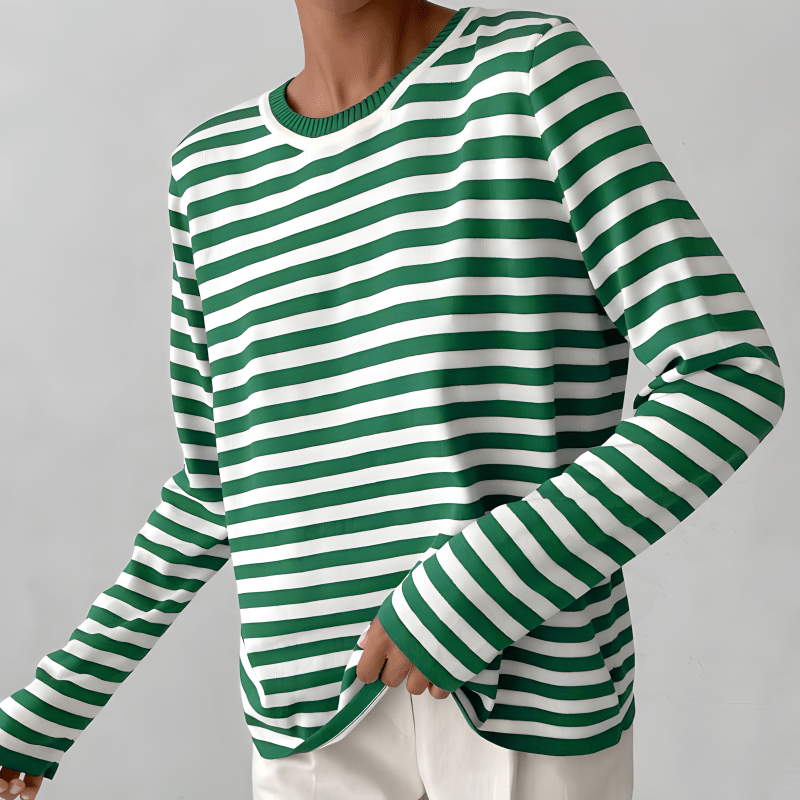 Pull femme rayé en maille de laine pour l’automne