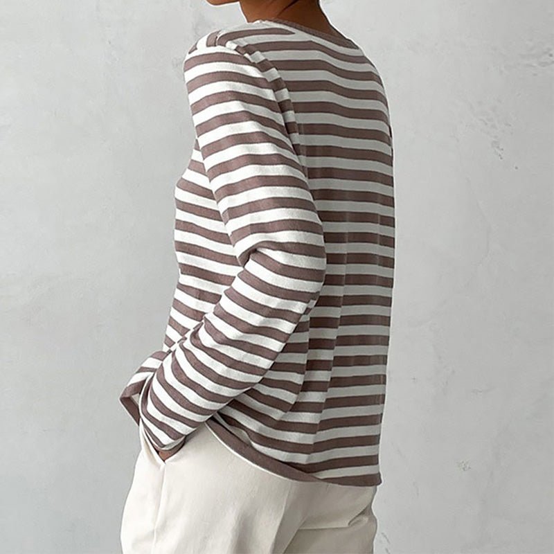 Pull femme rayé en maille de laine pour l’automne