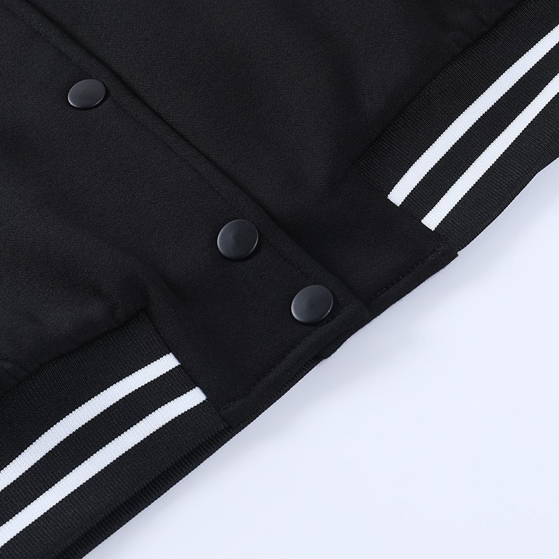 Veste varsity oversize pour femme en tissu flausz avec simili cuir, pour l’automne