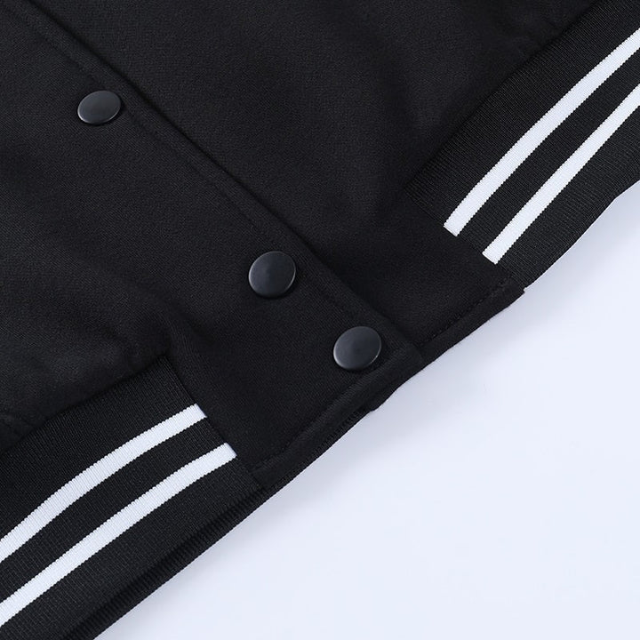 Veste varsity oversize pour femme en tissu flausz avec simili cuir, pour l’automne