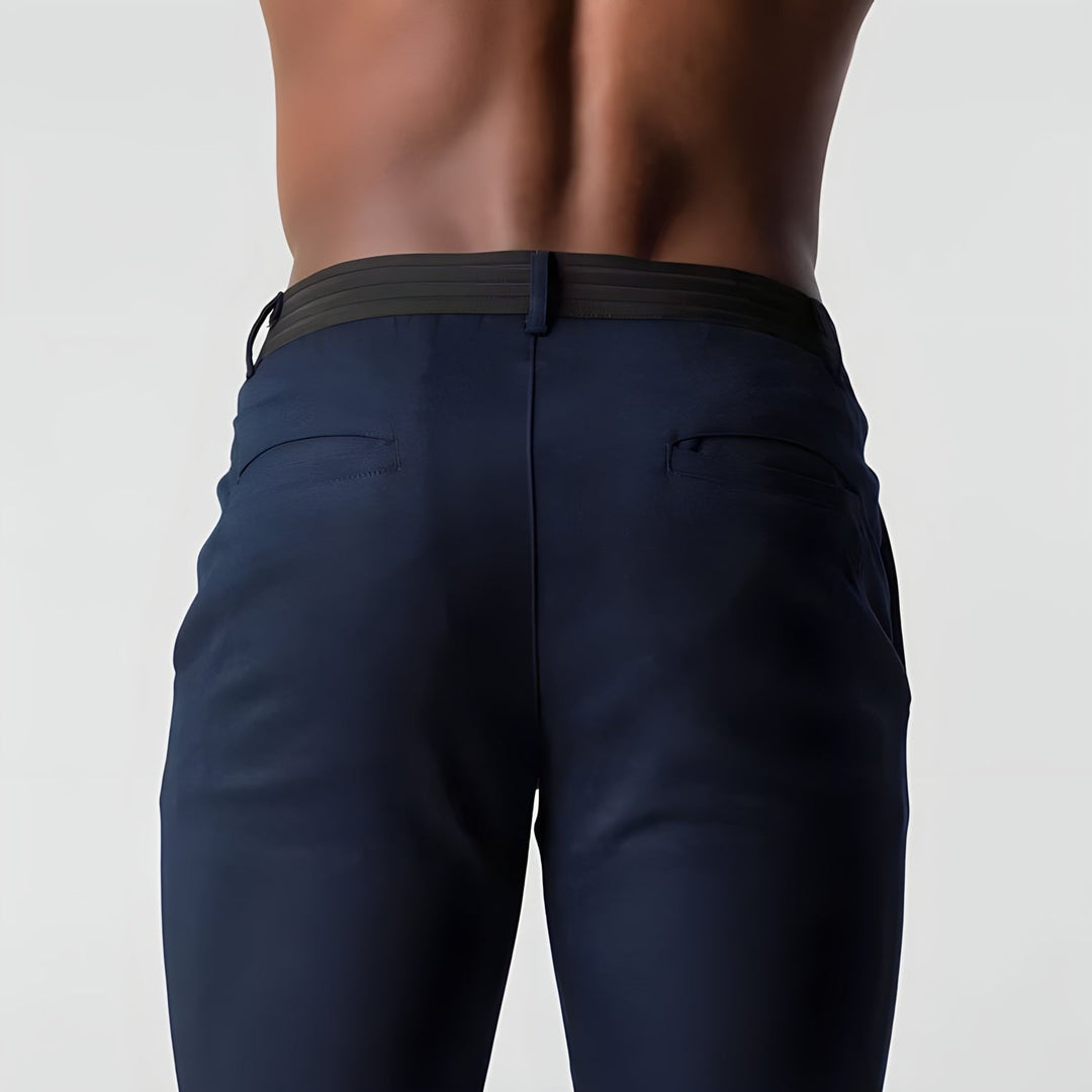 Men's slim-fit stretch cotton chino trousers for autumn