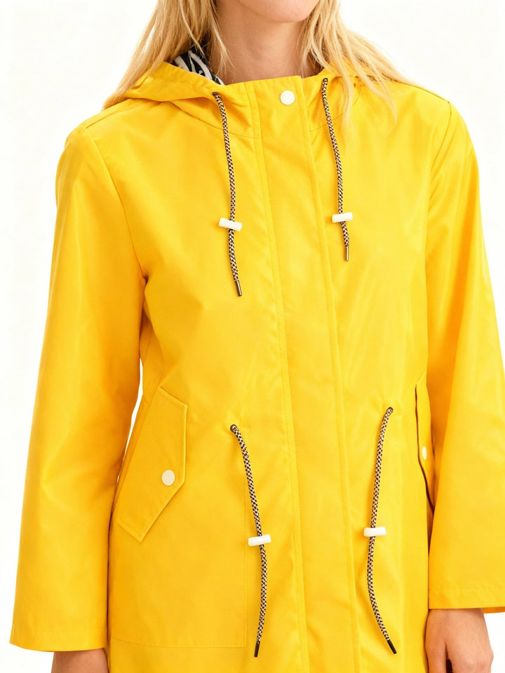 Manteau de pluie imperméable pour femme avec capuche, automne