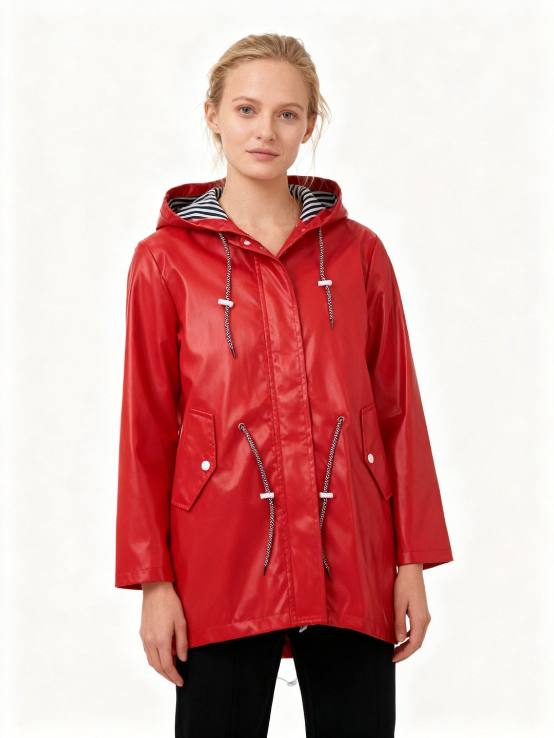 Manteau de pluie imperméable pour femme avec capuche, automne