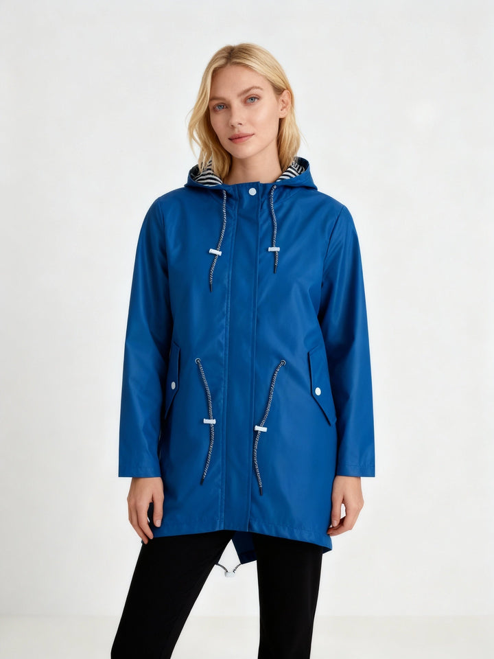 Manteau de pluie imperméable pour femme avec capuche, automne