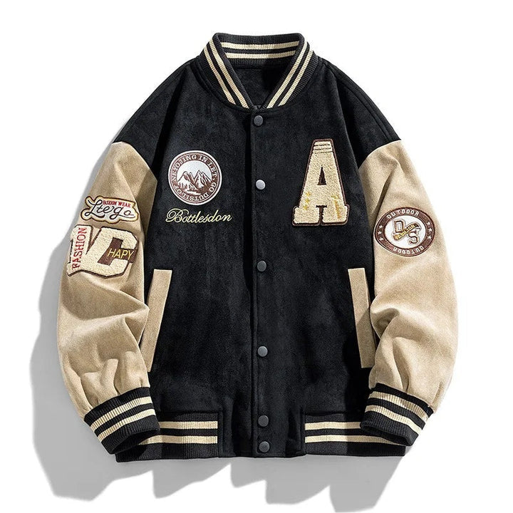 Veste varsity de baseball pour homme en suédine, pour l’automne et la mi-saison