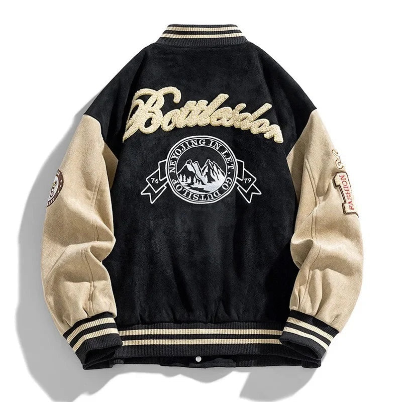Veste varsity de baseball pour homme en suédine, pour l’automne et la mi-saison