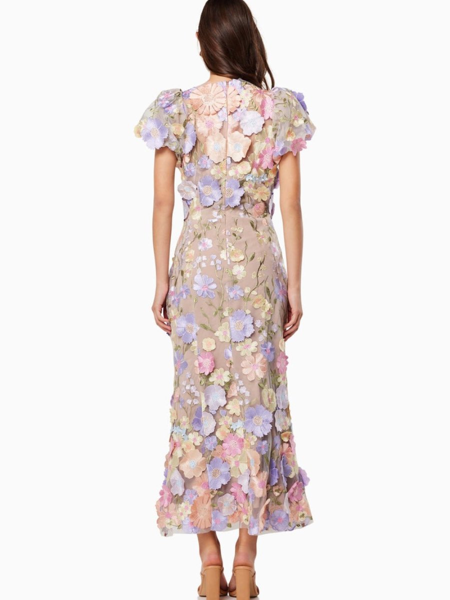 Andressa | Robe longue à fleurs charmante pour femmes - Manches courtes élégantes pour un look raffiné