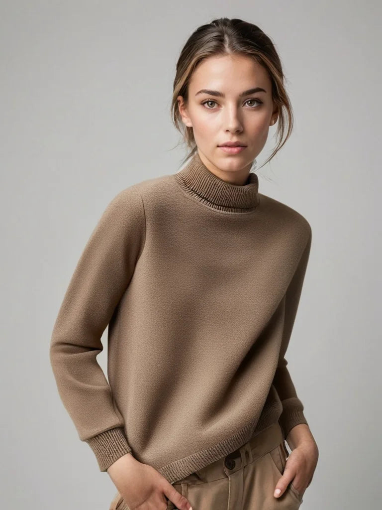 Women's wool turtleneck sweater, a classic and comfortable style for autumn