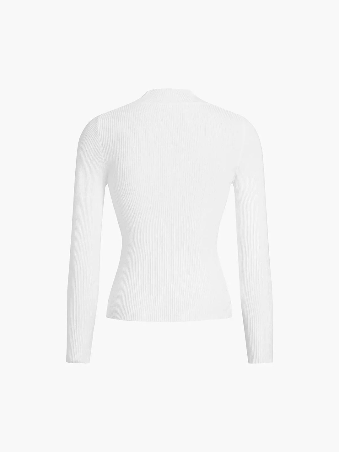 Pull femme en laine côtelée à col montant, coupe élégante et confortable pour l’automne