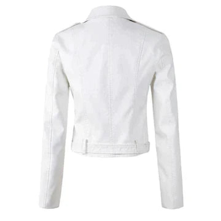 Veste perfecto femme en simili cuir avec ceinture pour l’automne
