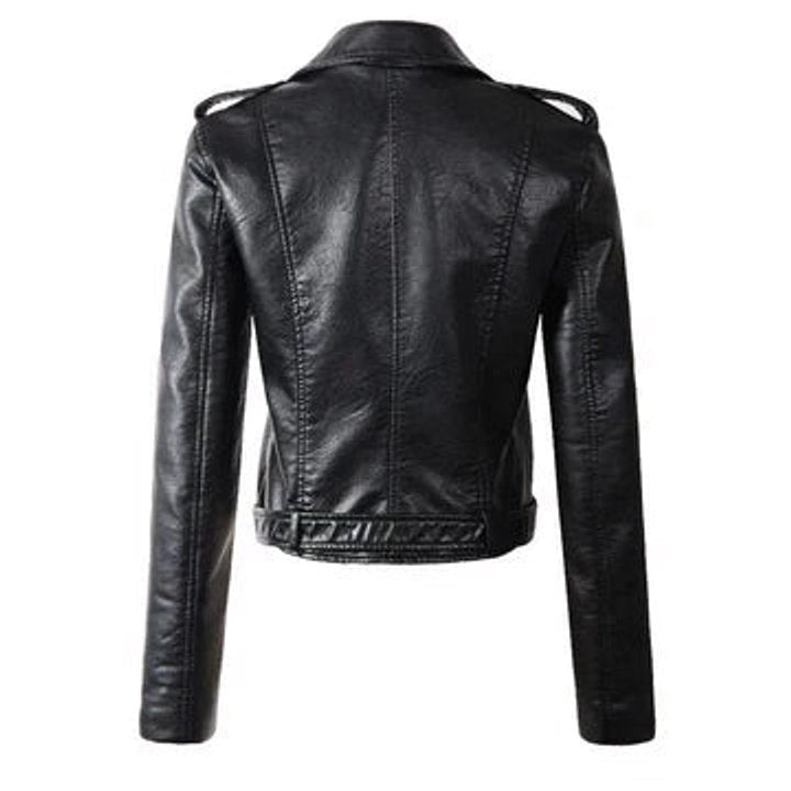 Veste perfecto femme en simili cuir avec ceinture pour l’automne