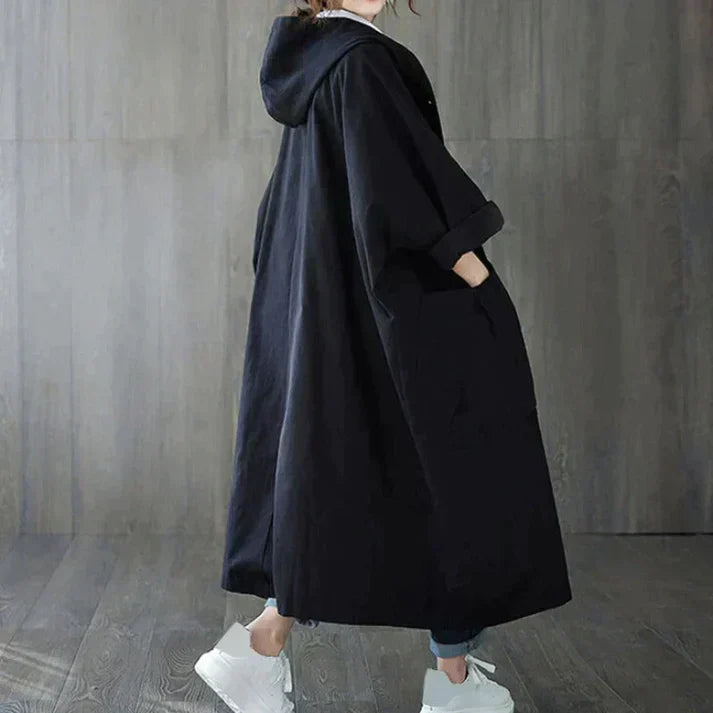 Manteau trench femme en coton oversize avec ceinture pour l'été et la mi-saison