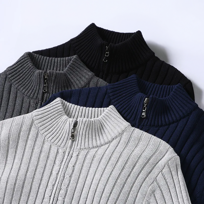 Pierre™ - Shetland wool cardigan for men with zipper