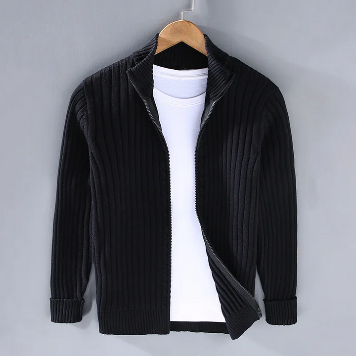 Pierre™ - Shetland wool cardigan for men with zipper