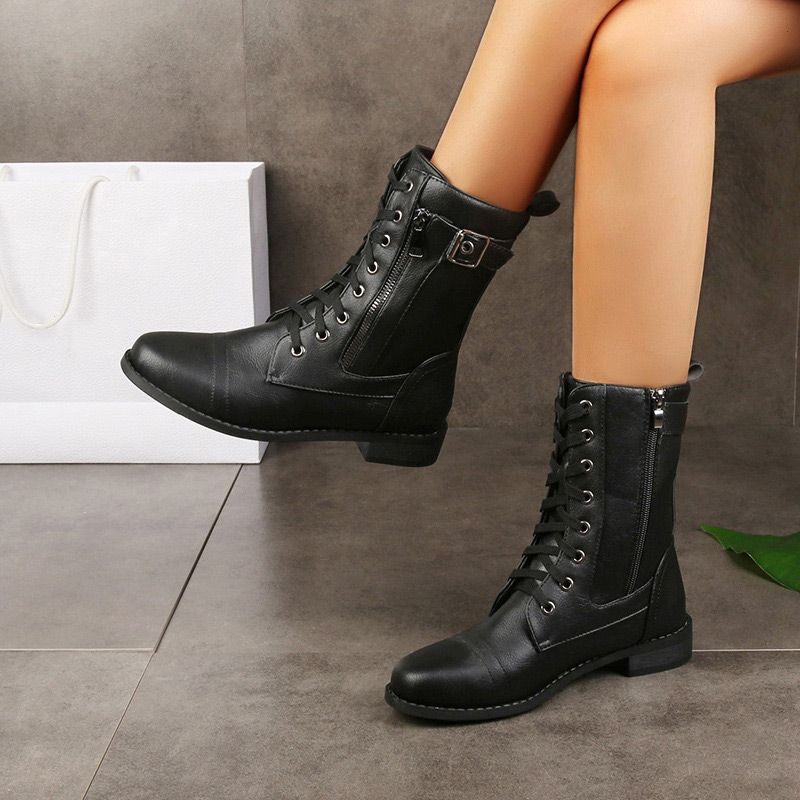 Chantal™ Bottes Élégantes Vintage pour Femmes avec Fermeture Éclair et Lacets pour un Look Intemporel