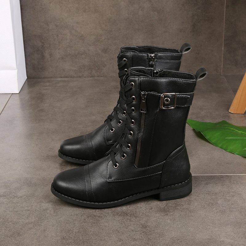 Chantal™ Bottes Élégantes Vintage pour Femmes avec Fermeture Éclair et Lacets pour un Look Intemporel