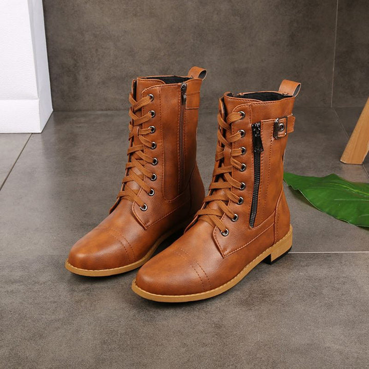 Chantal™ Bottes Élégantes Vintage pour Femmes avec Fermeture Éclair et Lacets pour un Look Intemporel