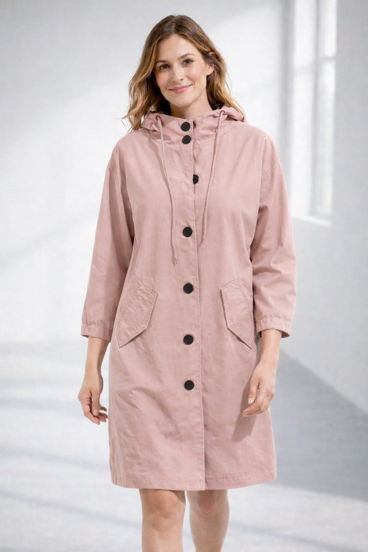 Lightweight women's cotton mid-season hooded jacket for autumn