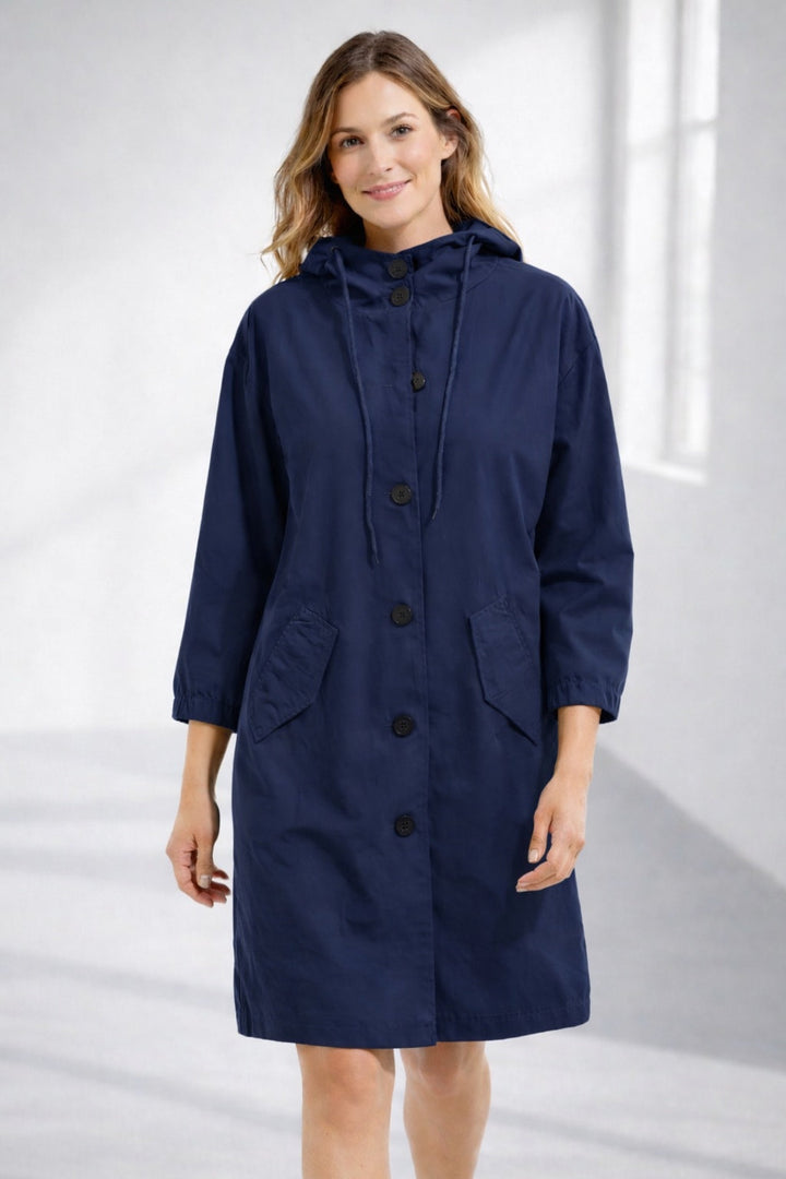 Lightweight women's cotton mid-season hooded jacket for autumn